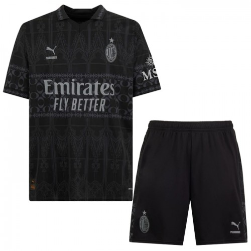 Conjunto AC Milan Equipamento 4ª 2023-24 Preta - Criança Conjunto AC Milan Equipamento 4ª 2023-24 Preta - Criança